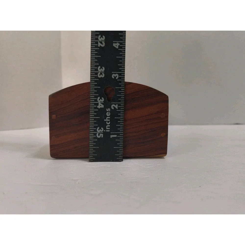 Vintage Y2K Mid-Century Modern Solid Rosewood 2-Tone Black Velvet Jewelry Box